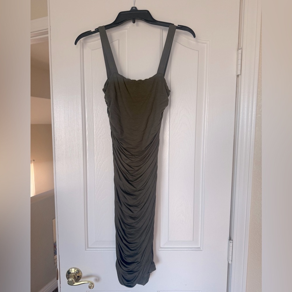 NWT Sexy Olive Green Ruched Dress